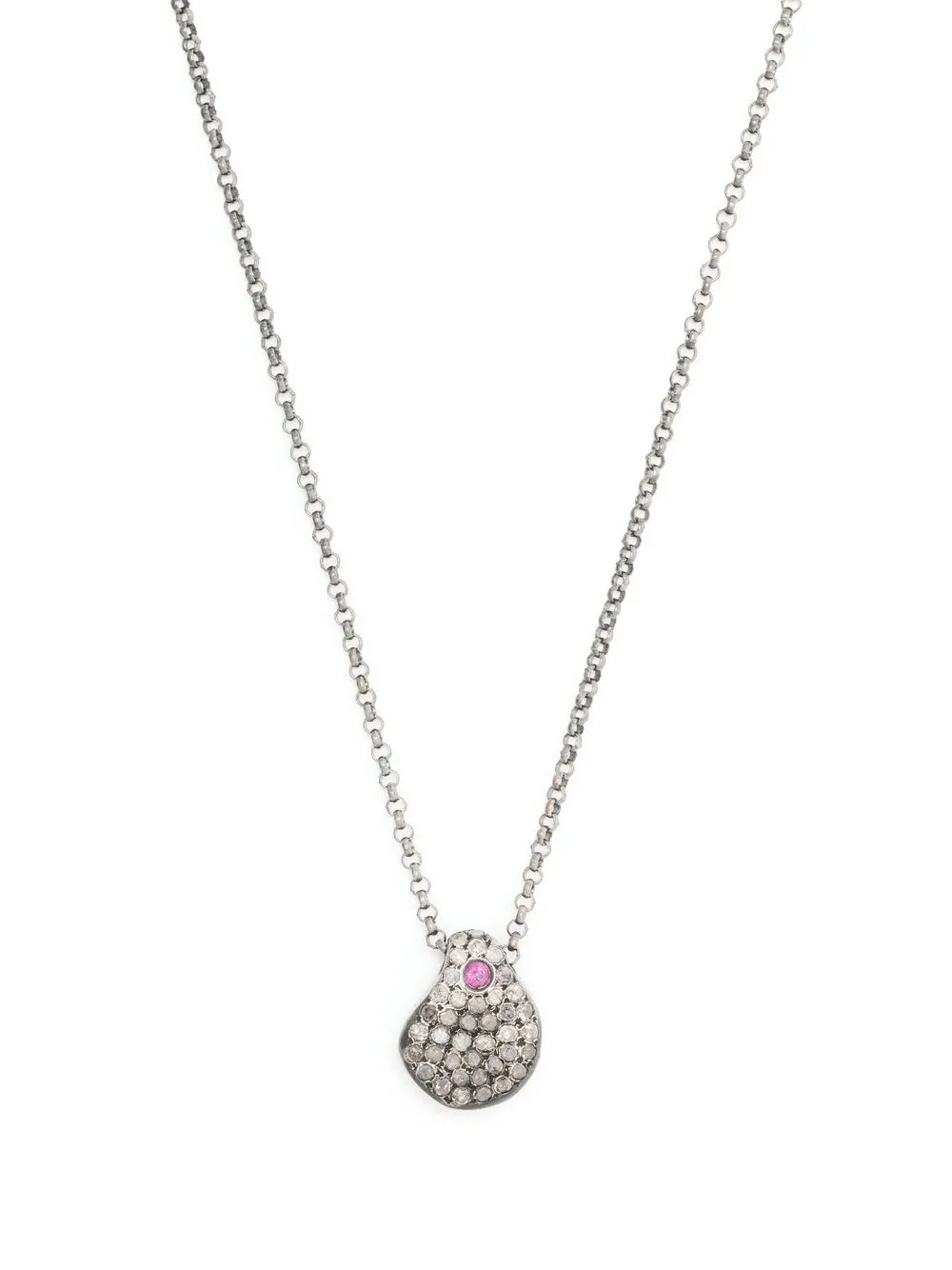 

Rosa Maria pavé diamond pendant necklace - Silver