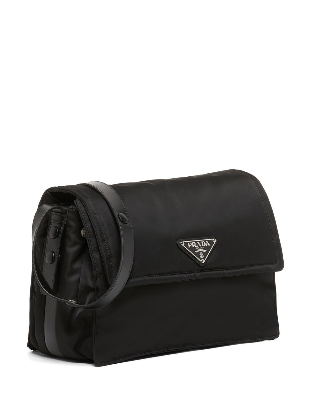 Shop Prada Re-nylon Logo Shoulder Bag In F0002 Black