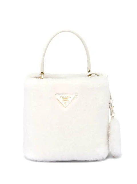 Prada mini Panier shearling tote bag