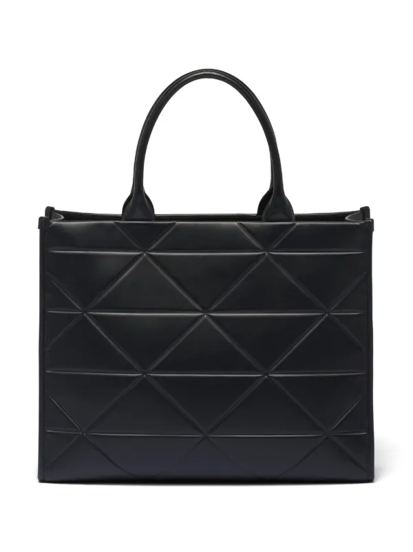 Prada Large Symbole Leather Tote Bag Black FARFETCH SG