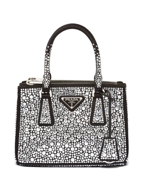 Prada Galleria crystal embellished Duchesse Mini Bag Black FARFETCH AO