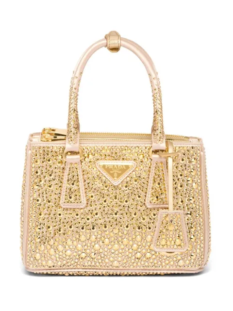 Prada Galleria crystal-embellished satin mini bag