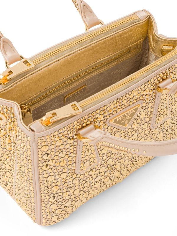 Prada 2022 Saffiano Crystal-Embellished Mini Galleria Tote w/ strap - White  Mini Bags, Handbags - PRA760252