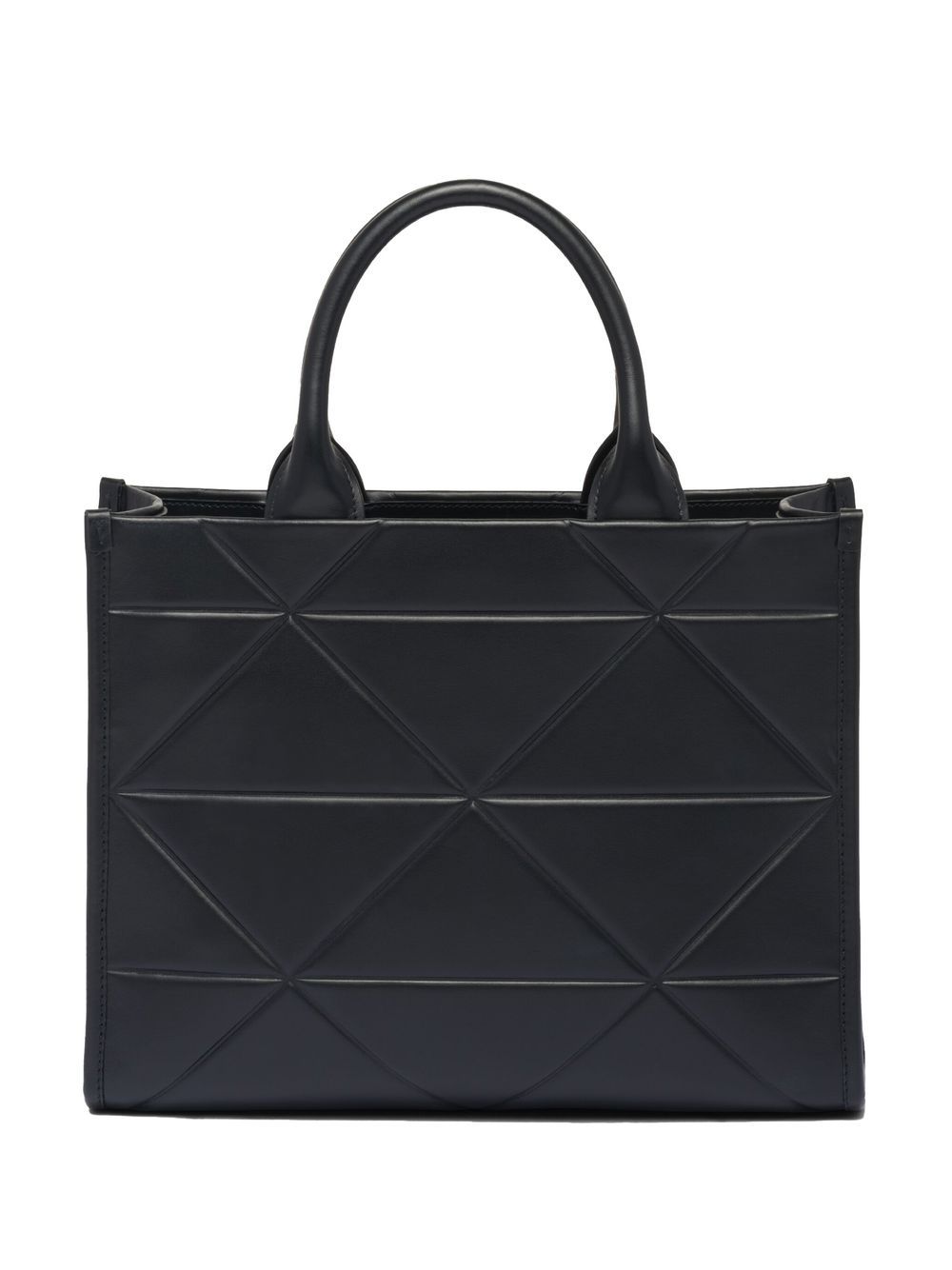 Shop Prada Small Symbole Leather Tote Bag In F0002 Black