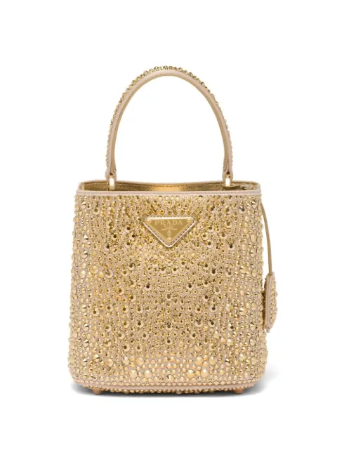 Prada small Panier crystal-embellished tote bag