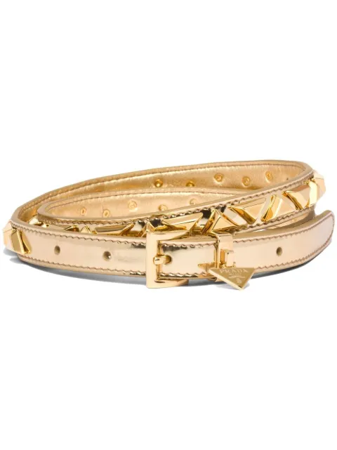 Prada studded brushed leather belt