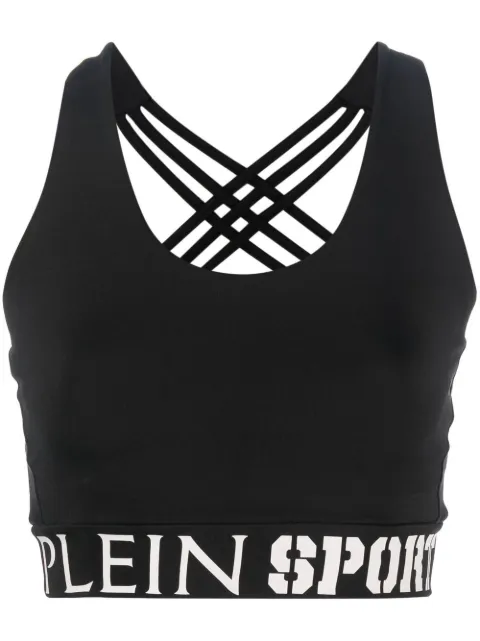 Plein Sport logo-print sport bra