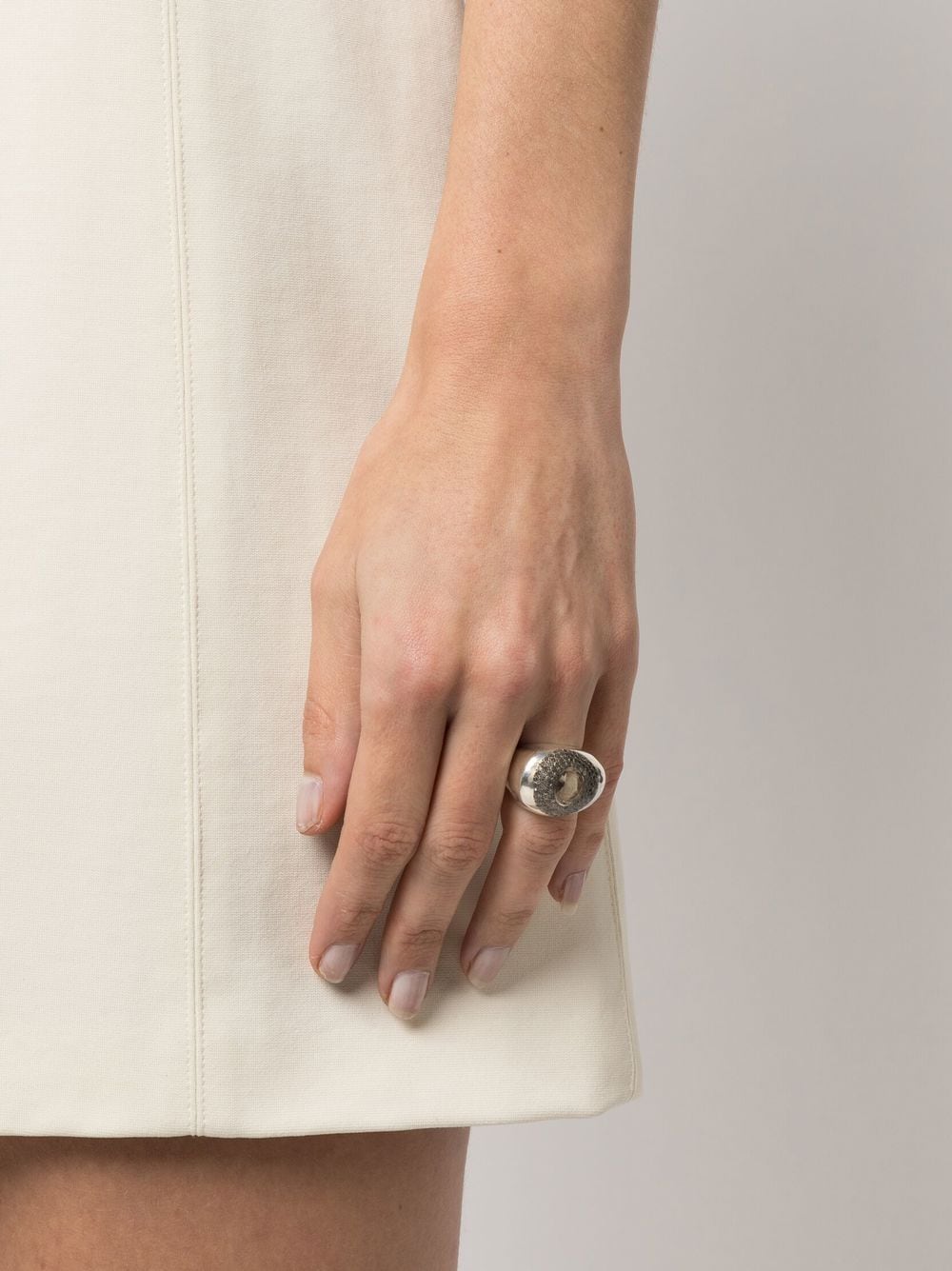 Image 2 of Rosa Maria pavé diamond topaz ring
