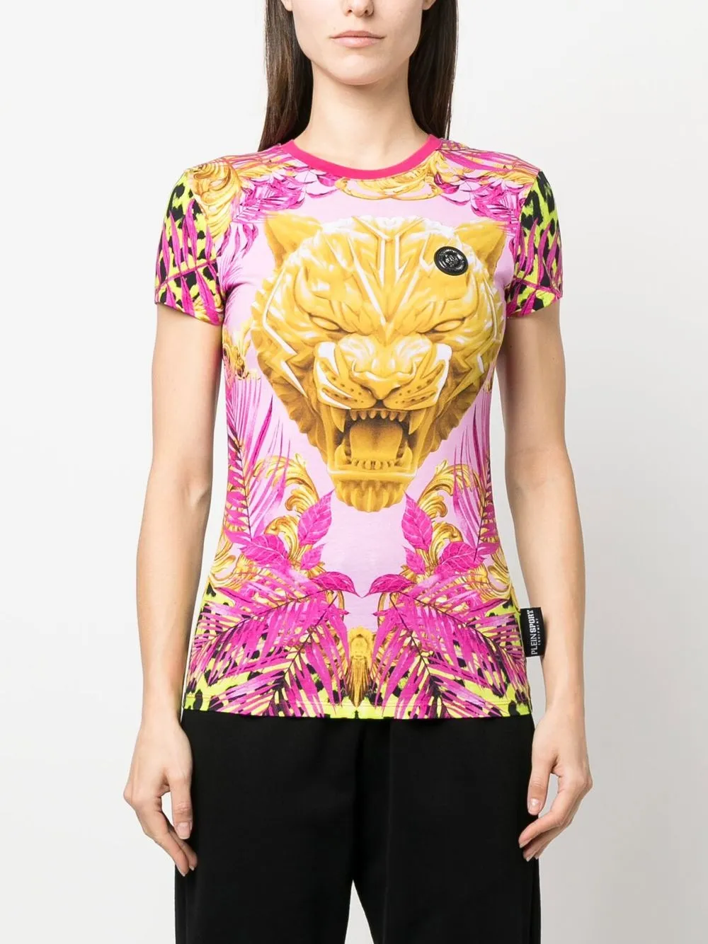 Plein Sport tigerprint Cotton Tshirt Farfetch