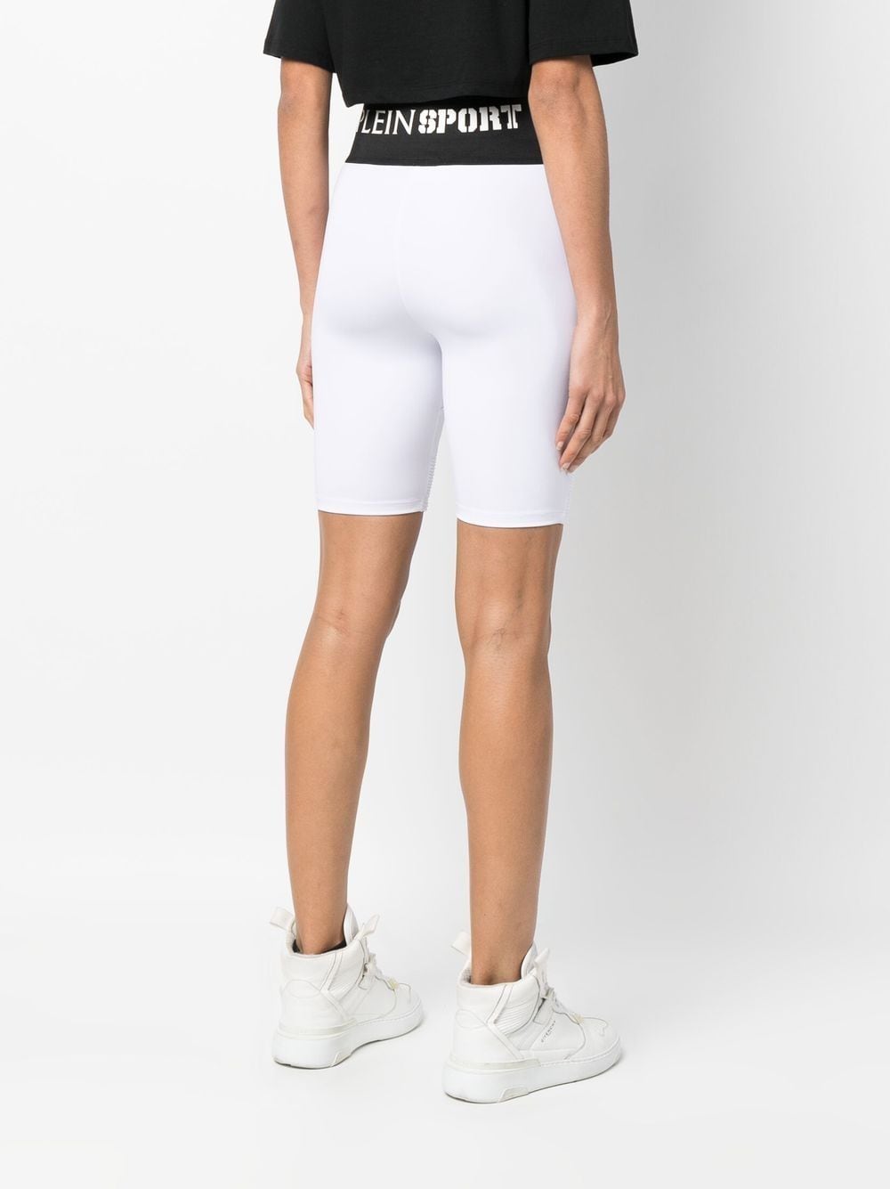 Shop Plein Sport Logo-waistband Cycling Shorts In White