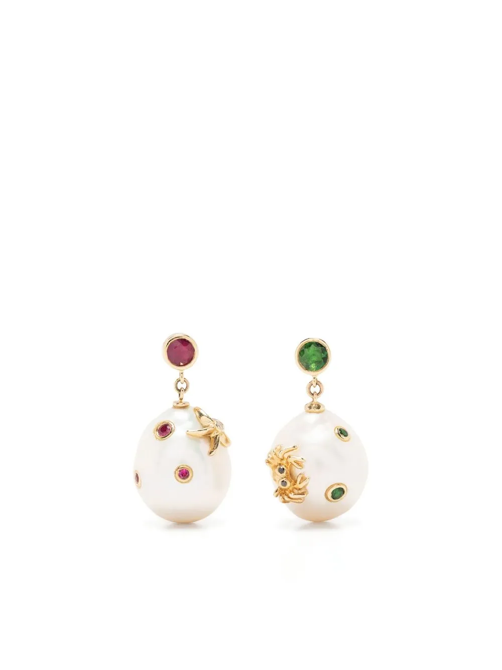 

Yvonne Léon 9kt yellow gold multi-stone earrings
