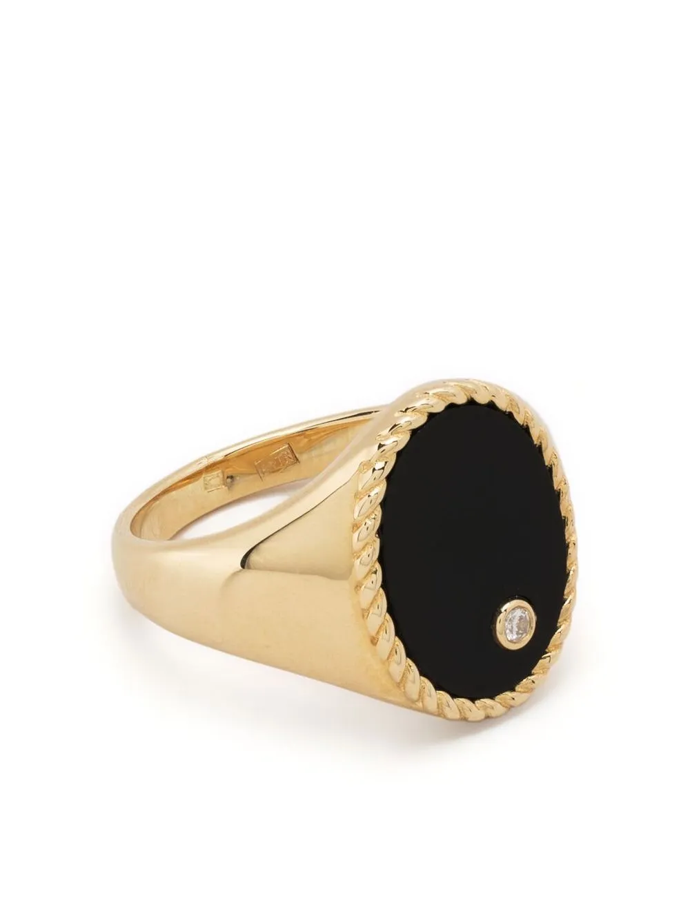 

Yvonne Léon 9kt yellow gold onyx and diamond ring