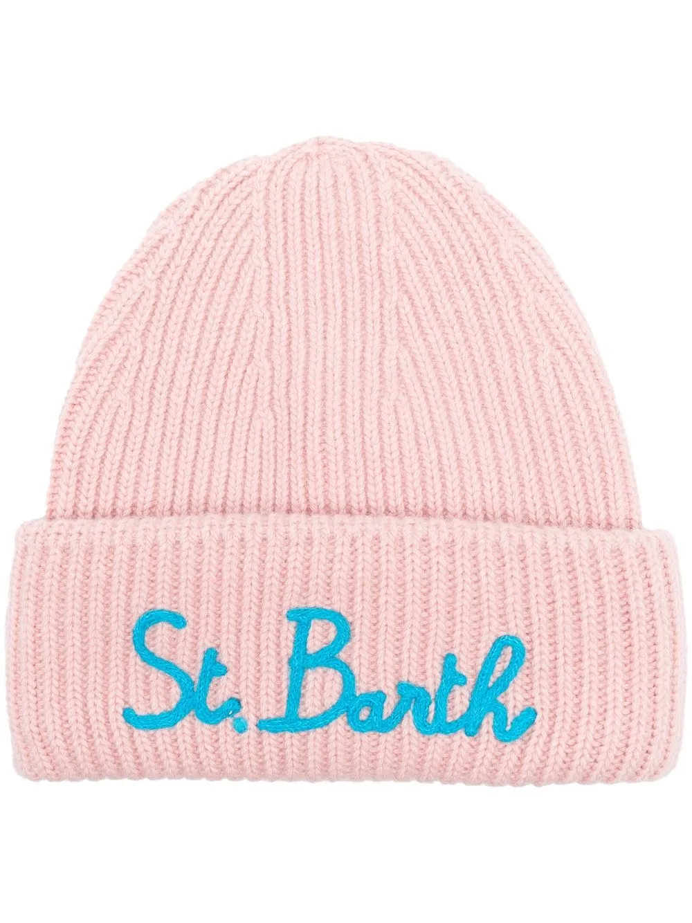 

MC2 Saint Barth embroidered logo ribbed-knit benie - Pink