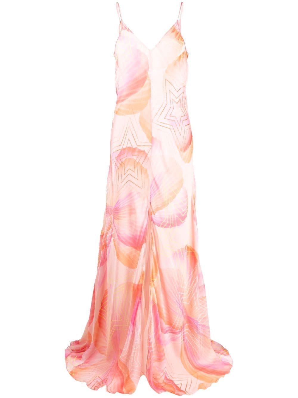 Forte Forte Silk Graphic-print Gown In Pink