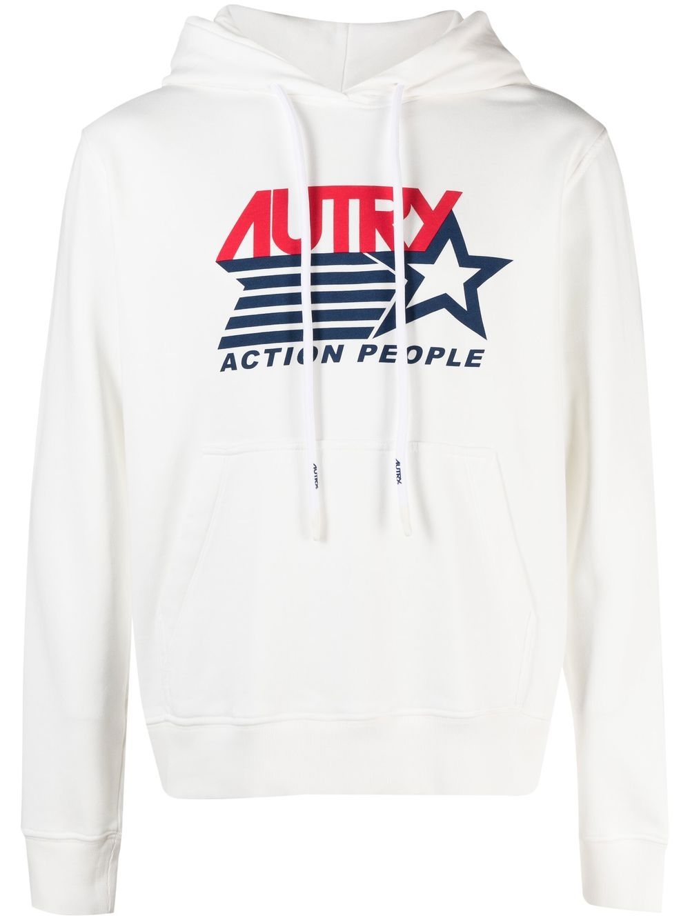 

Autry logo-print long-sleeve hoodie - White