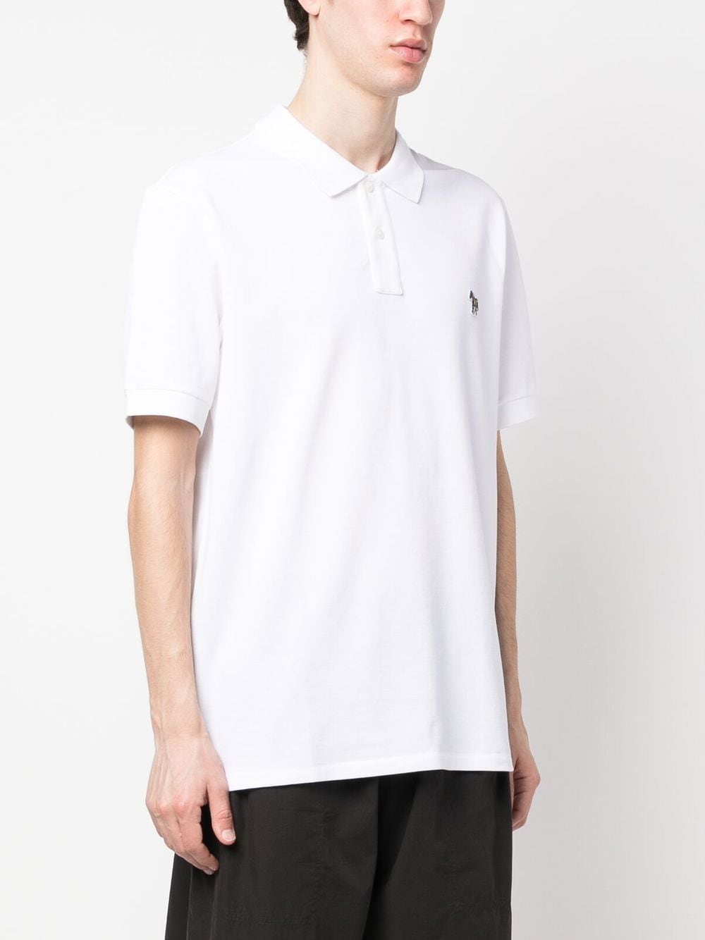 Shop Ps By Paul Smith Zebra-patch Short-sleeved Polo Shirt In White