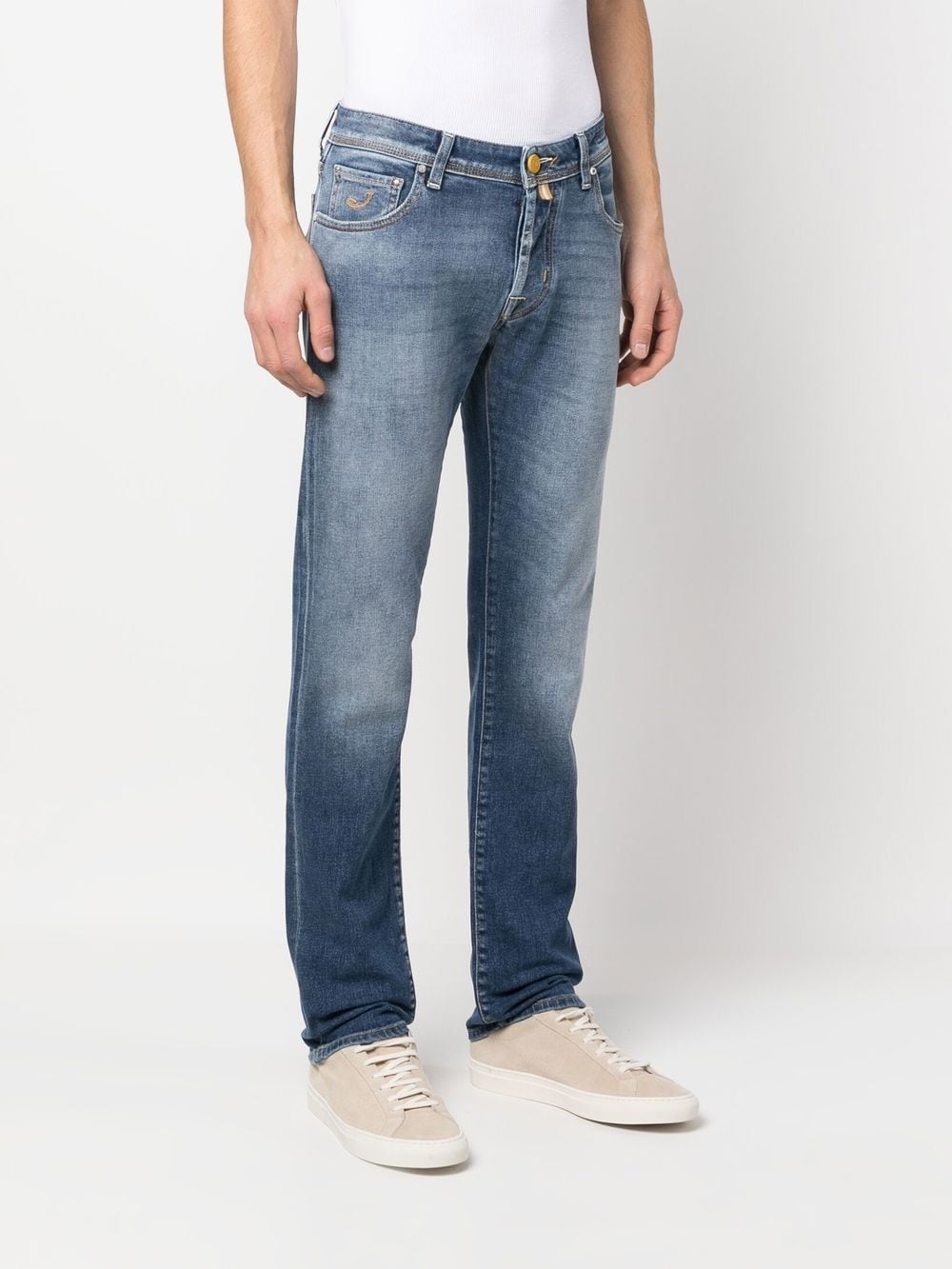 Shop Jacob Cohen Straight-leg Slim Jeans In Blau