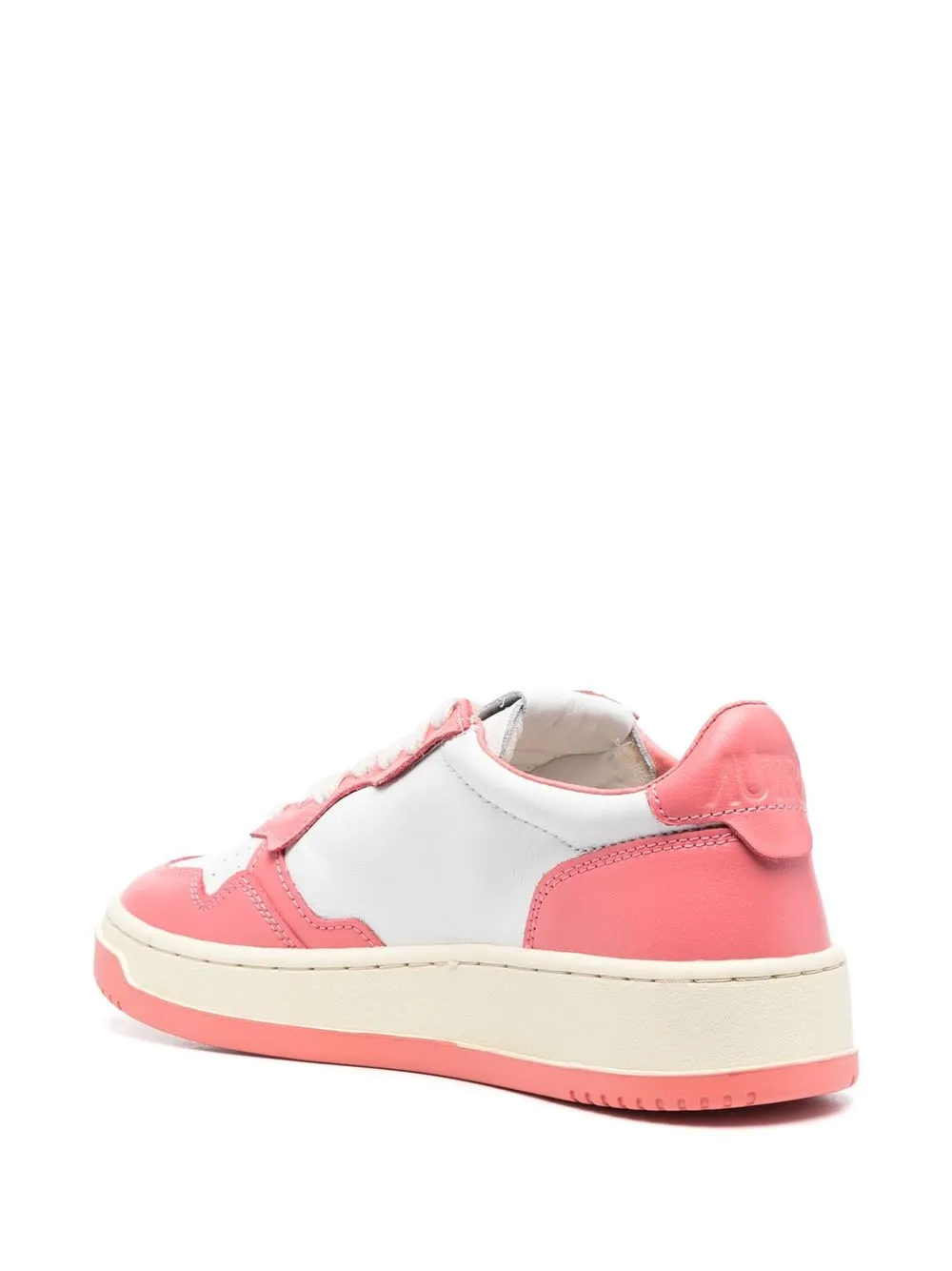 Autry Pink And White 'medalist' Low Top Sneakers In White