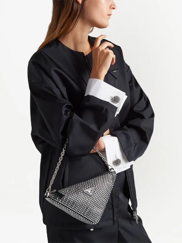 Prada Crystal-embellished Triangle Bag