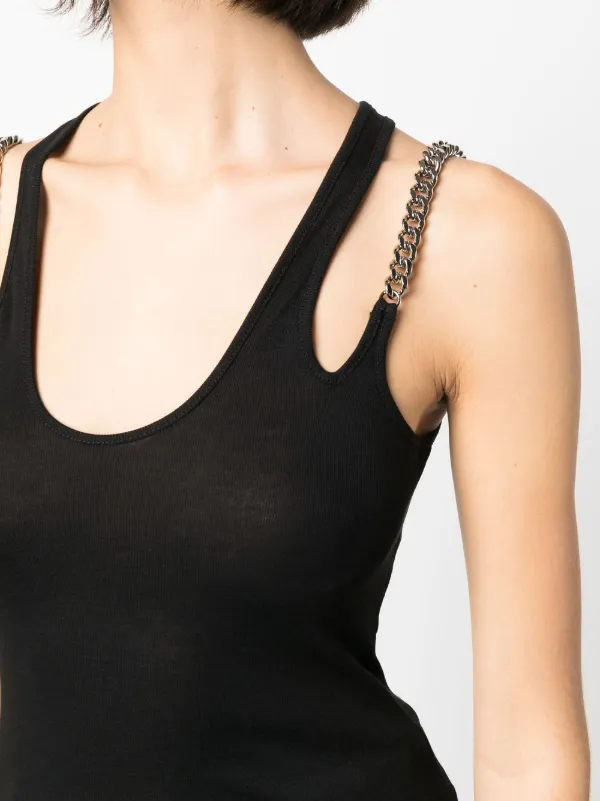 Stella McCartney Falabella-chain Racerback Vest Top | Black | FARFETCH