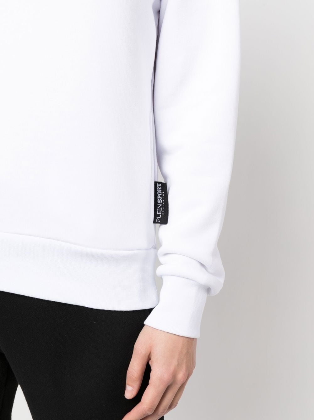 Shop Plein Sport Logo-print Cotton Hoodie In White