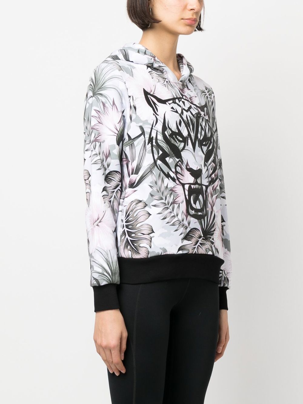 PLEIN SPORT TIGER-PRINT DETAIL HOODIE 