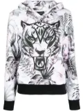 Plein Sport tiger-print detail hoodie - Grey