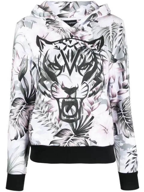 Plein Sport tiger-print detail hoodie