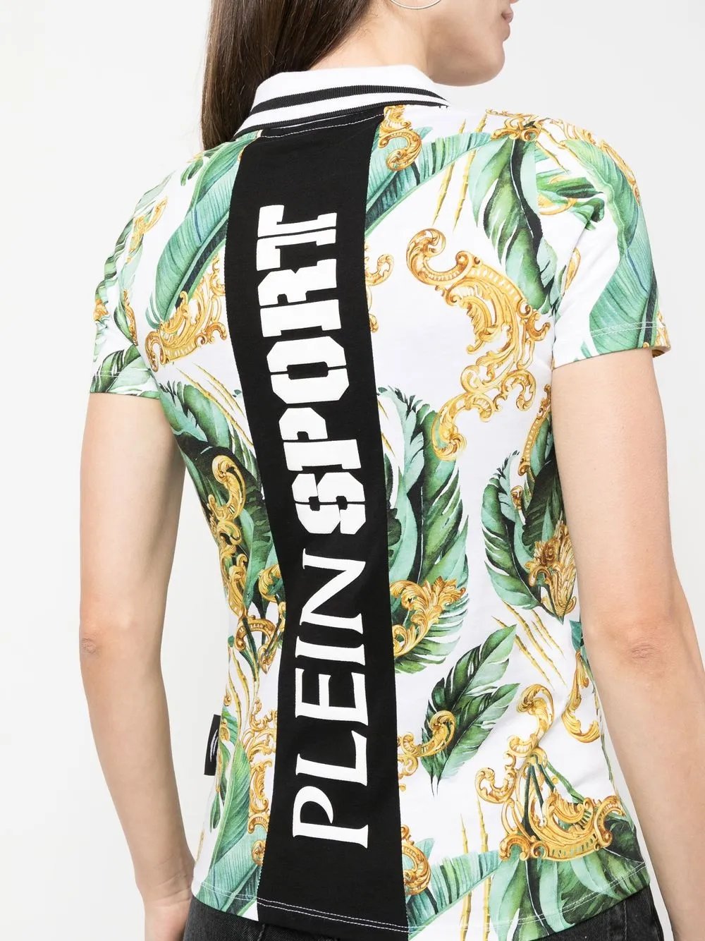 Shop Plein Sport Floral-print Polo Shirt In Green