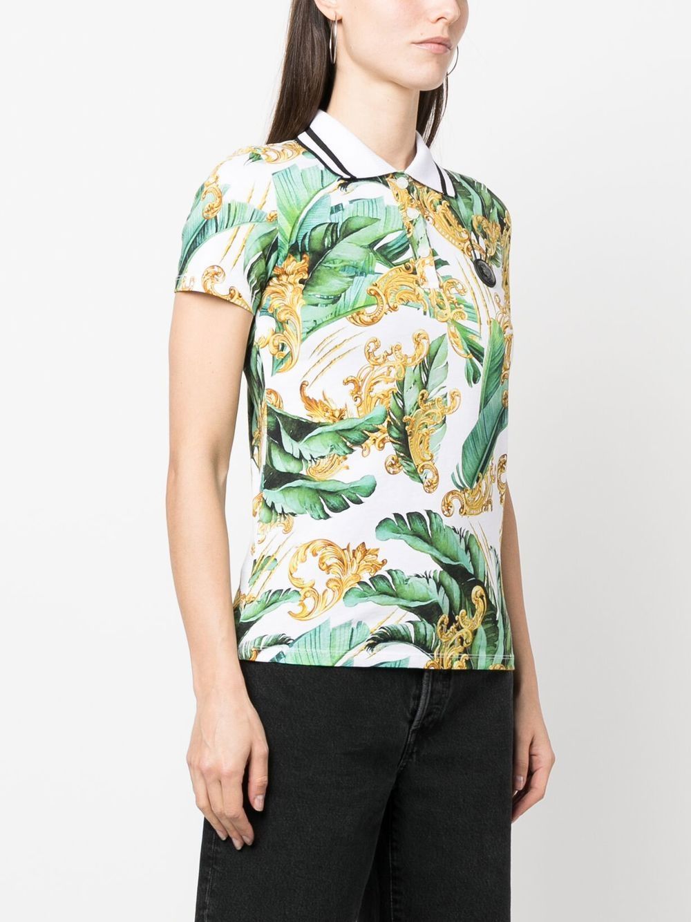 Shop Plein Sport Floral-print Polo Shirt In Green