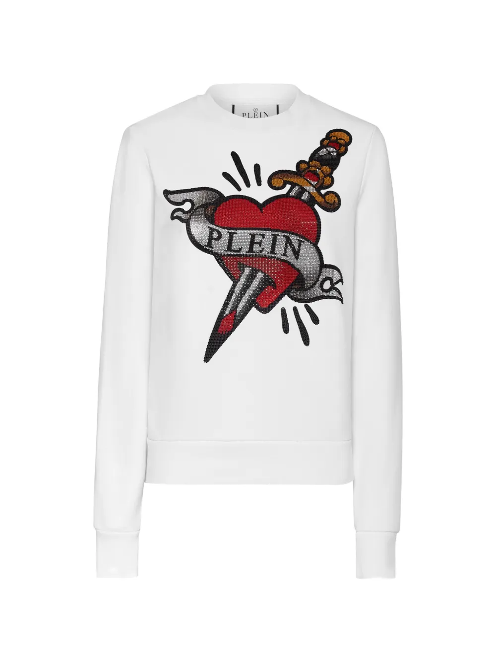 Philipp Plein heart sweatshirt - Bianco