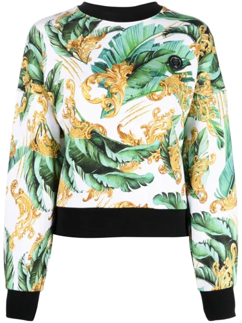 Plein Sport floral-print cotton sweatshirt
