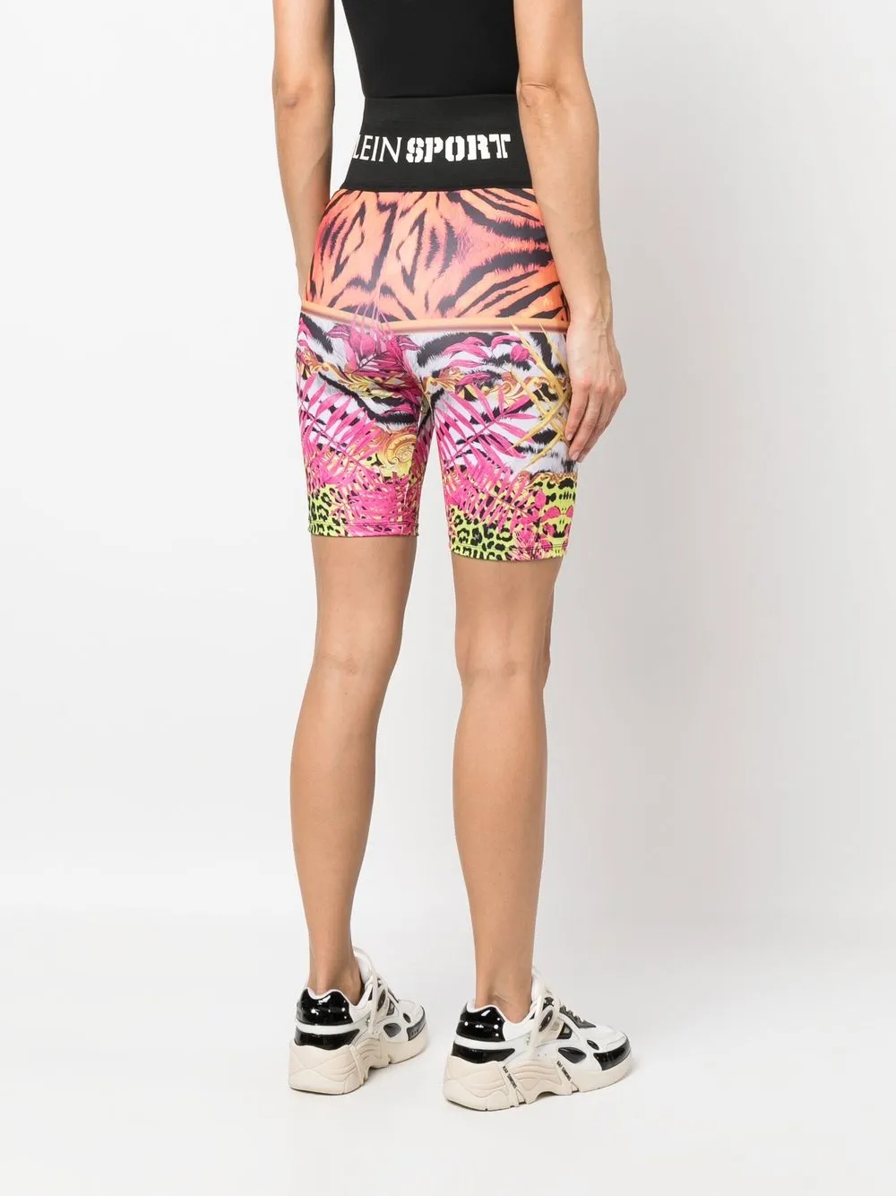 Plein Sport Logo-waistband Cyclist Shorts In Black