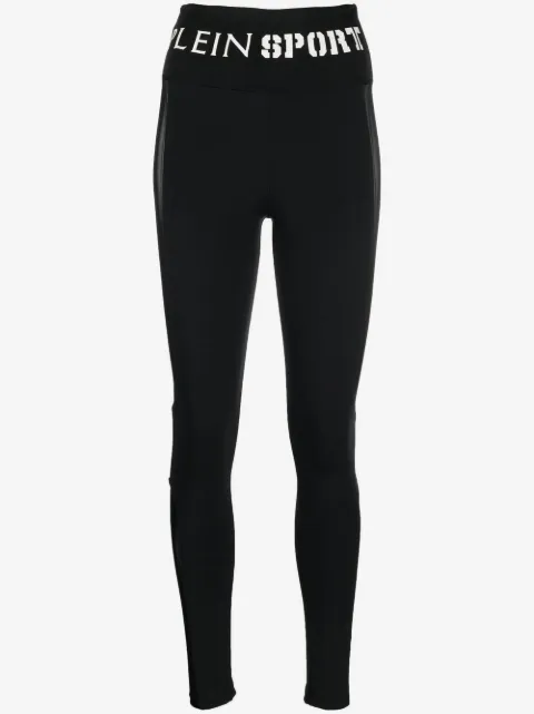 Plein Sport logo-waistband high-waisted leggings