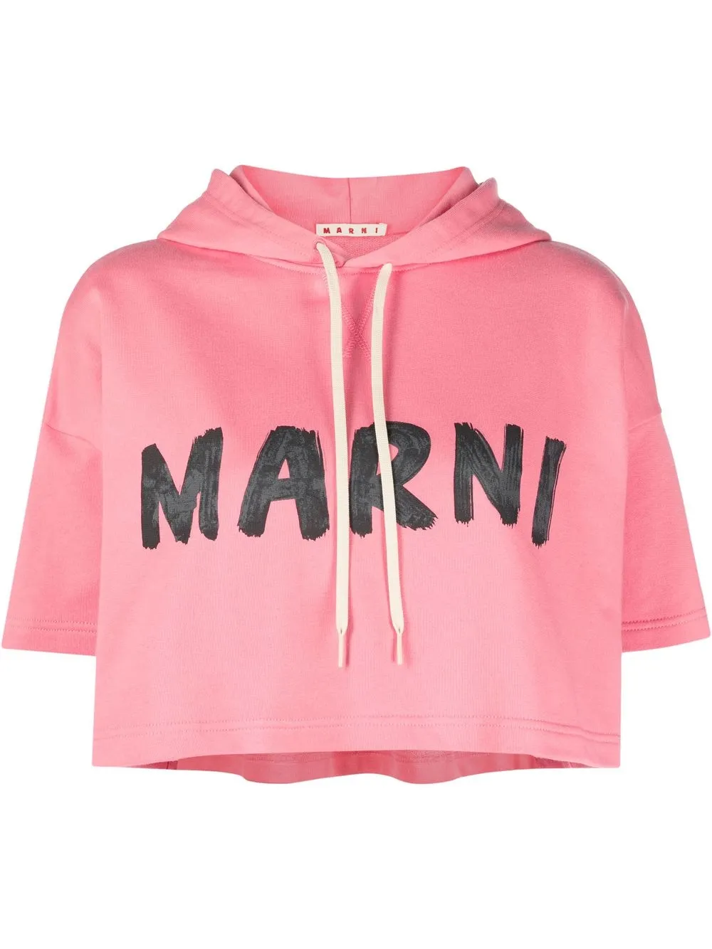 

Marni hoodie manga corta con logo estampado - Rosado