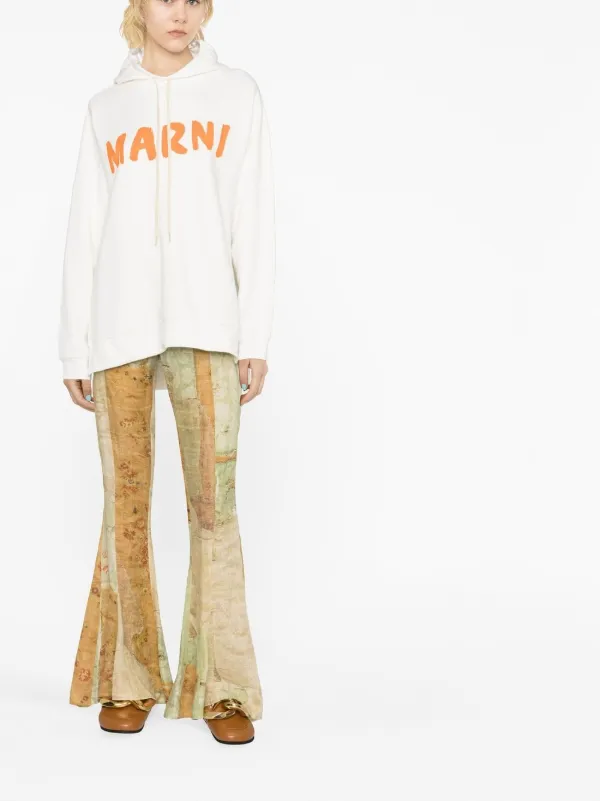 トップス Marni Logo Printed Cropped Hoodie Marni logo-print Cotton Hoodie | White | FARFETCH