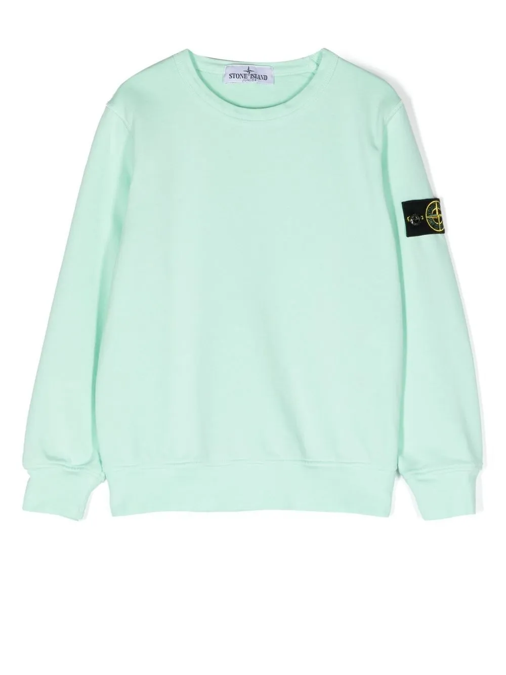 Stone Island Logo-patch Cotton Sweatshirt In Green