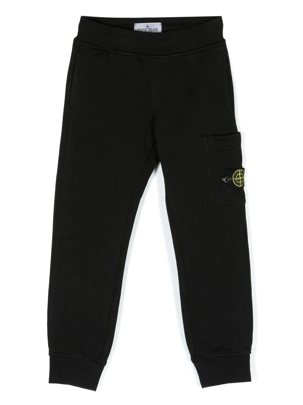 

Stone Island Junior Compass-patch cargo track pants - Black