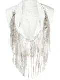 Forte Forte crystal-fringe sleeveless cotton jacket - White