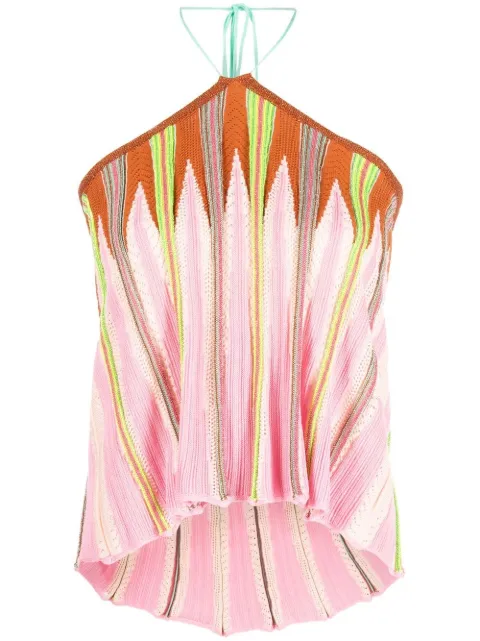 Forte Forte top con cuello halter y motivo en zigzag