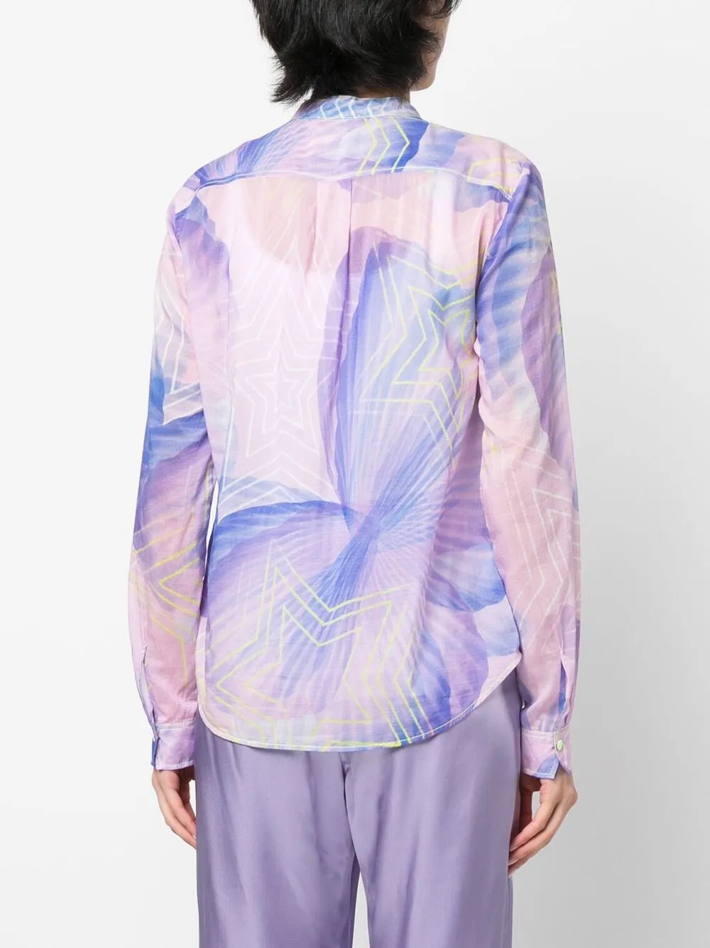 Shop Forte Forte Star-print Long-sleeve Shirt In Purple