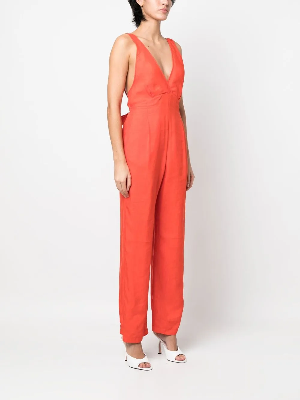 Forte Forte Jumpsuit Mit V-ausschnitt In Orange
