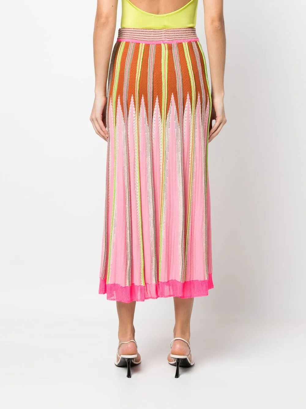 Forte Forte Zigzag-knit Midi Skirt In Orange