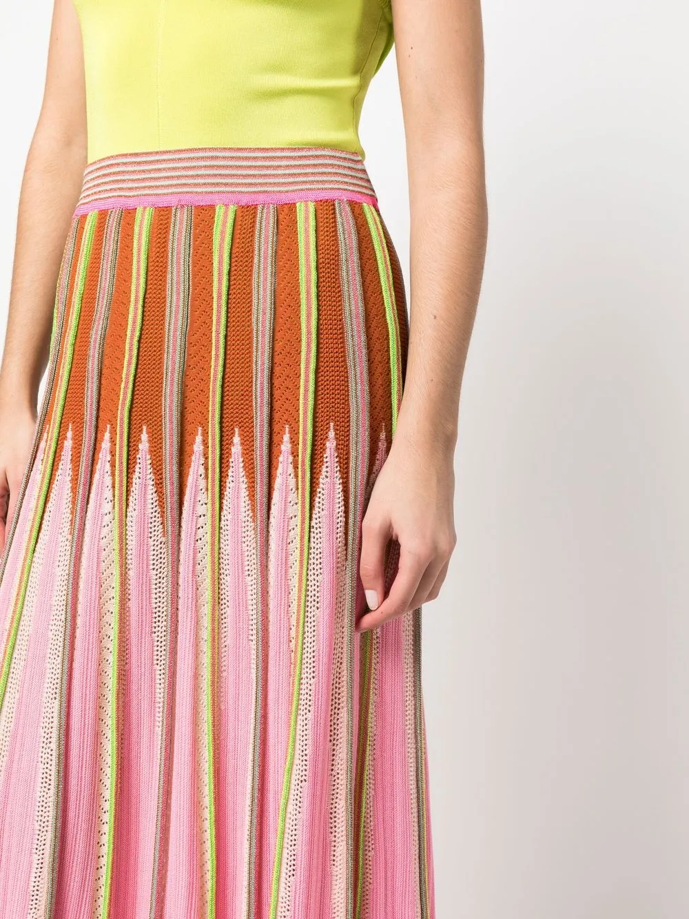 Forte Forte Zigzag-knit Midi Skirt In Orange