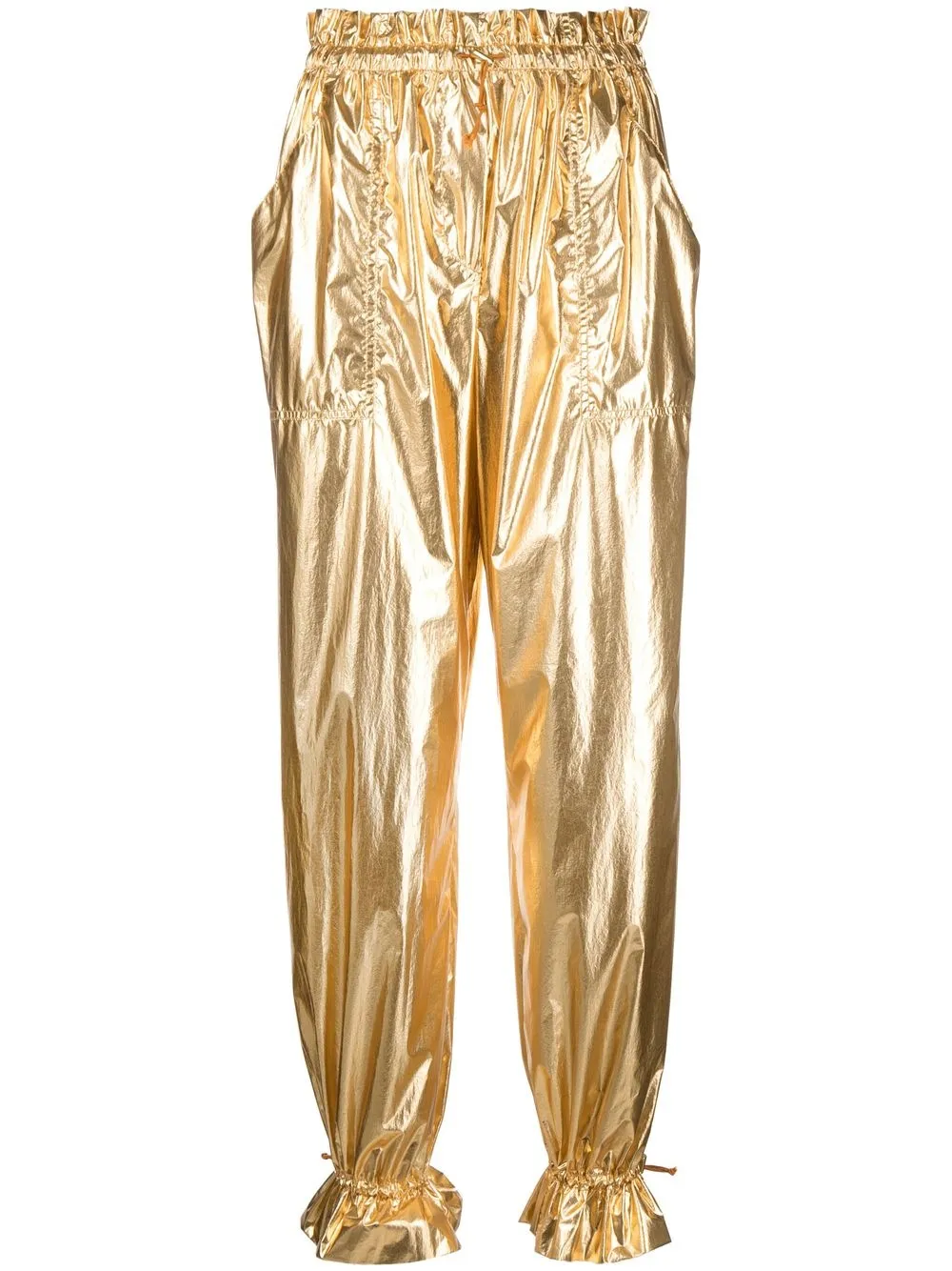 Forte Forte Metallic Tapered Trousers In Gold