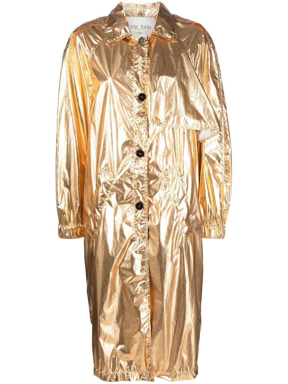 Forte Forte metallic single-breasted trench coat - Gold