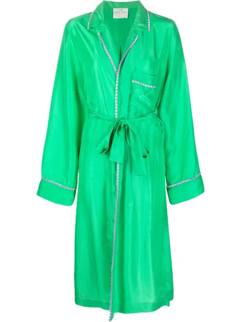 scallop-trim silk coat