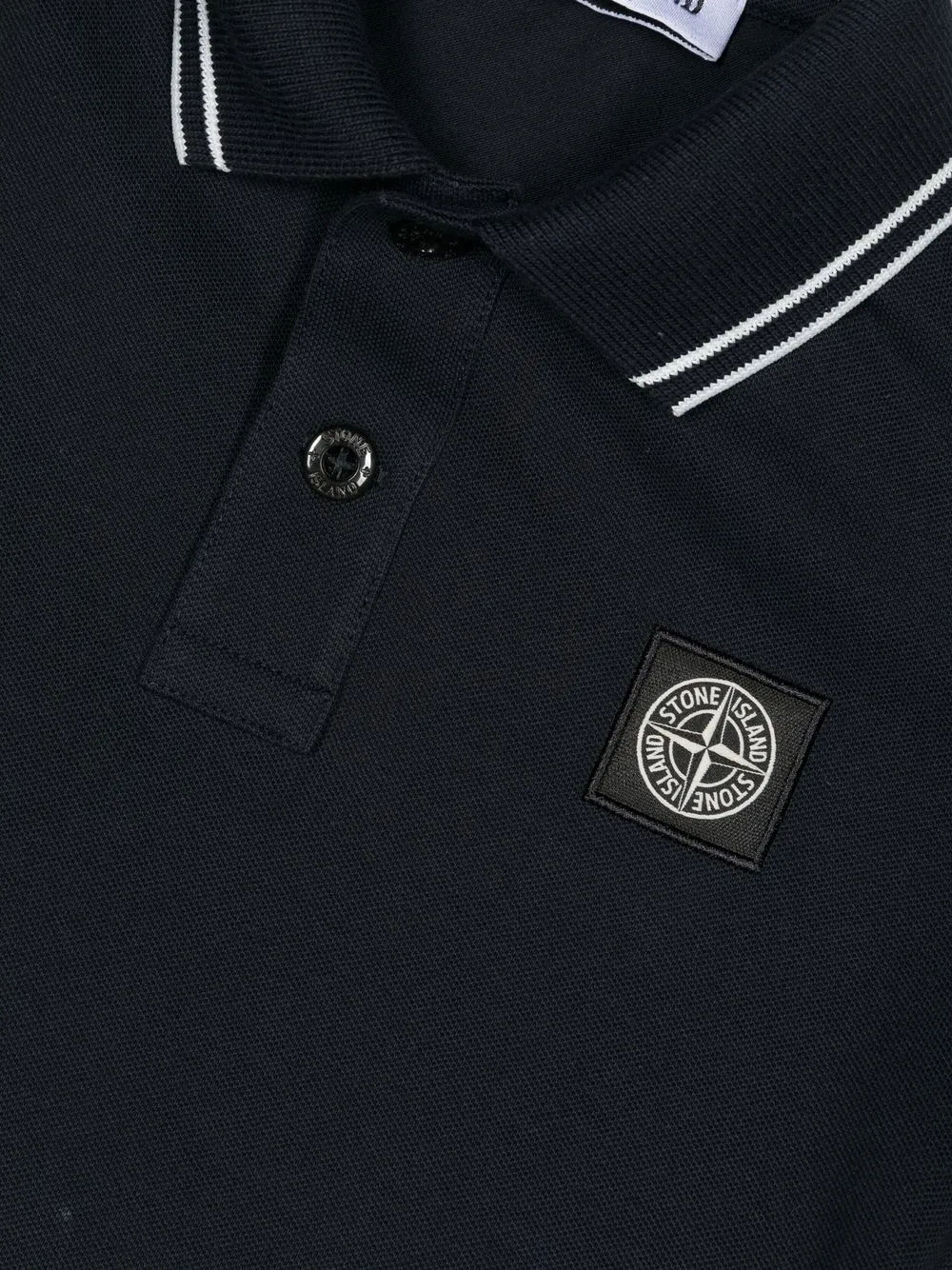 Compass-Patch Tipped Polo Shirt