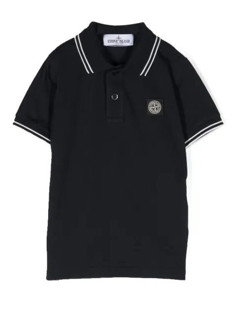Stone Island Junior playera tipo polo con parche Compass