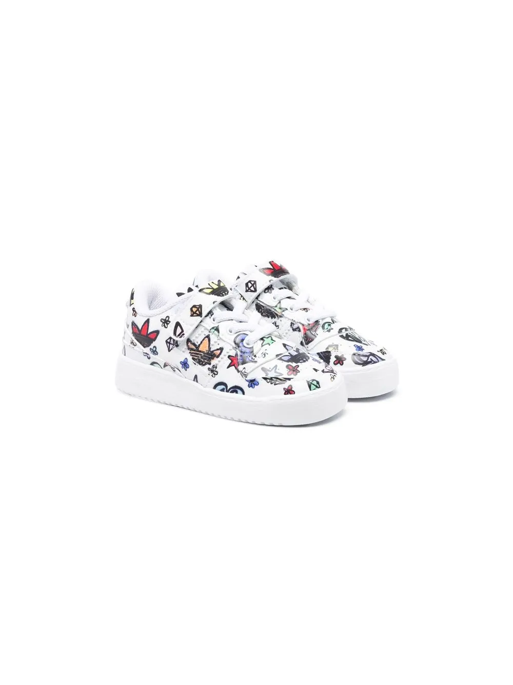 

adidas trefoil logo-print low-top sneakers - White